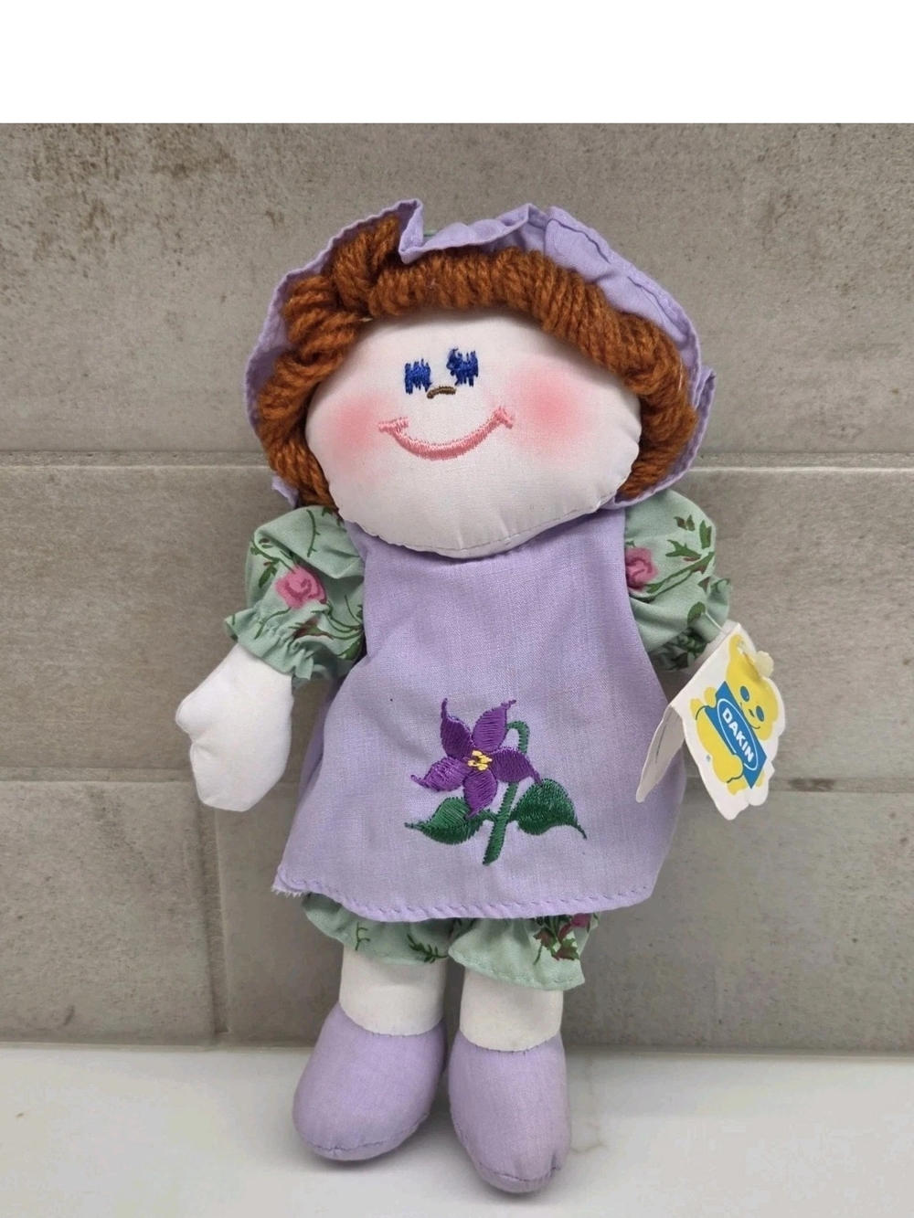 Vintage Dakin 8" Rag Doll Posie Petites Violet New Old Stock Tag